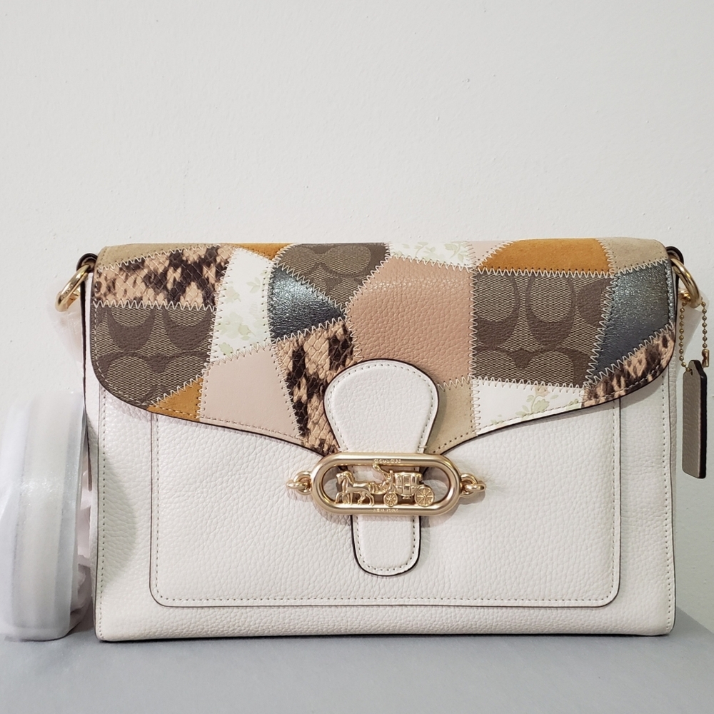 NWT! *LIMITED EDITION* COACH MIXED PATCHWORK CONVERTIBLE JADE SHOULDER BAG